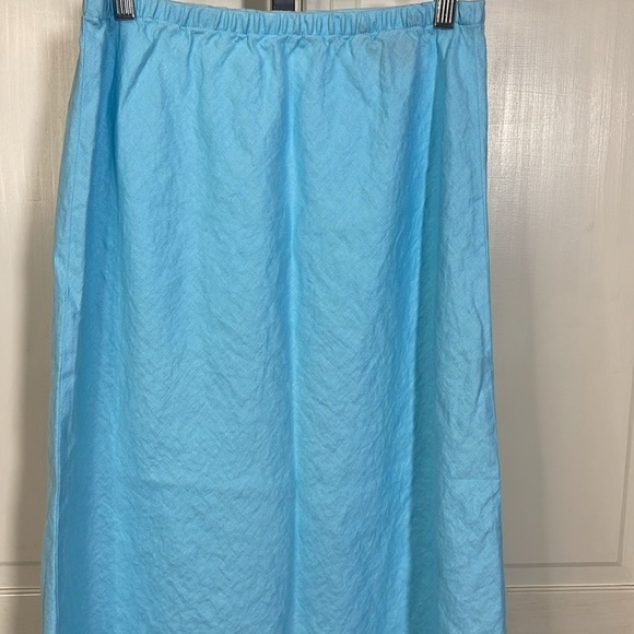 J.Peterman Company Women’s Linen Maxi Skirt 100% Linen Size Small Light Blue - Picture 2 of 8
